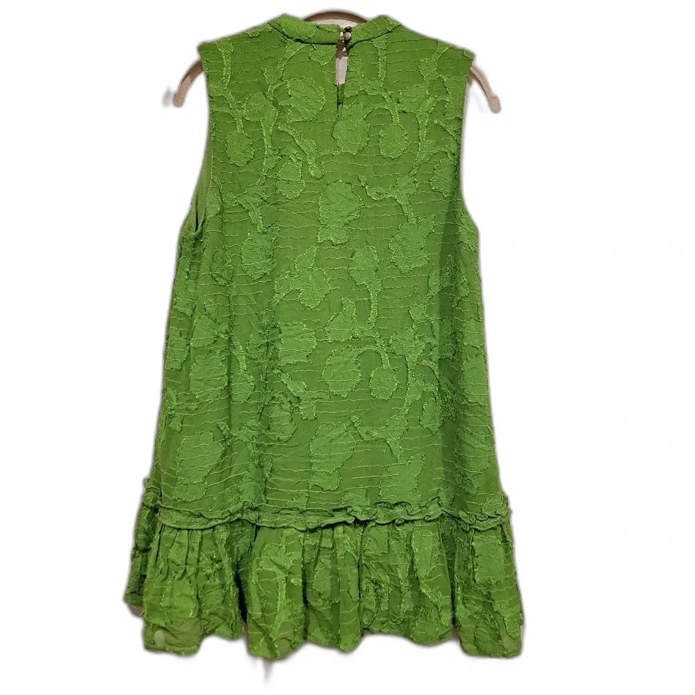 Soft Surroundings Green Sleeveless Blouse Lace Ruffles Lined Viscose Women's S - Picture 4 of 6